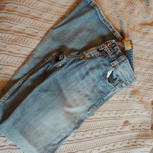 29×31 BKE bootcut distressed jeans.